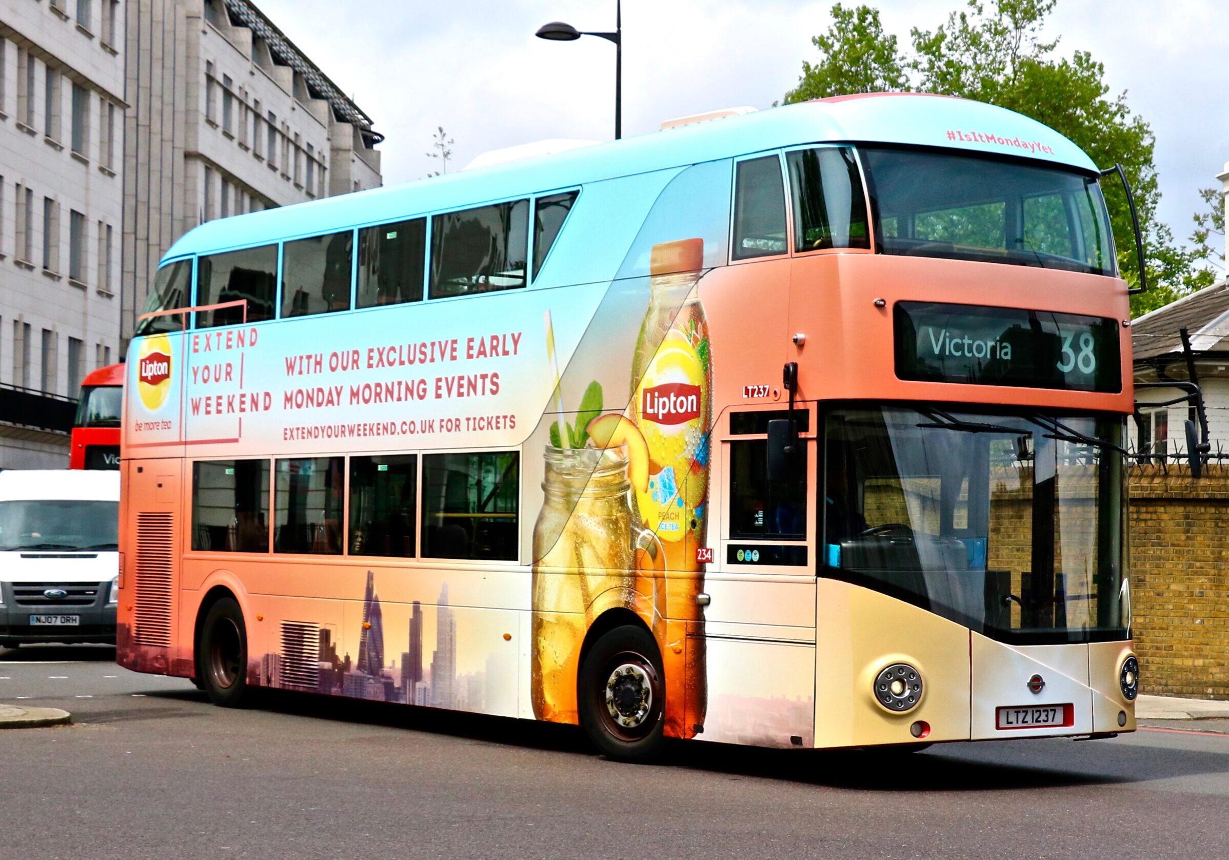 London Bus Wrap Advertising. Lipton Ice Tea Campaign.